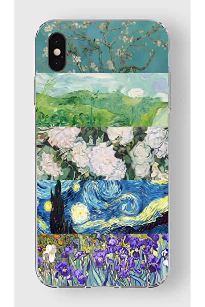 moonset Iphone X/XS Uyumlu Baskılı Yumuşak Silikon Şeffaf Telefon Kılıfı