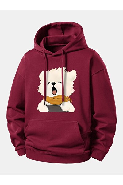 DİVİN Unisix Hoodie Printed Sweat Quality 3 Yarn Fabric Modern Oversized Cut