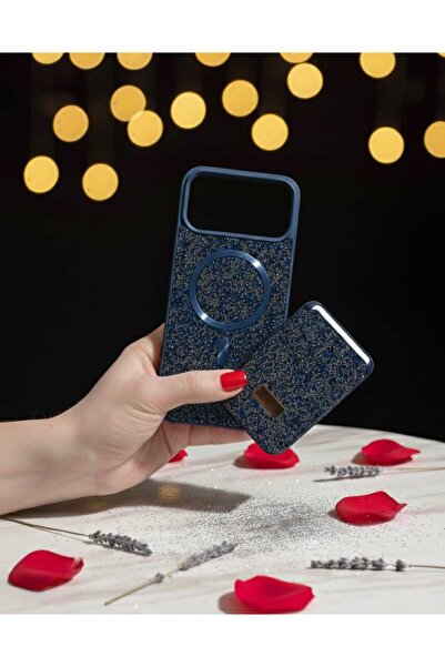 KumOziShop iPhone 17 ProMax Uyumlu MagSafe ve Mıknatıs Özellikli Taşlı Cüzdan...