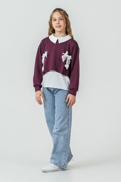 Minigimin Cicileri Set de 3 piese pentru fete cu detaliu de panglică de perle...