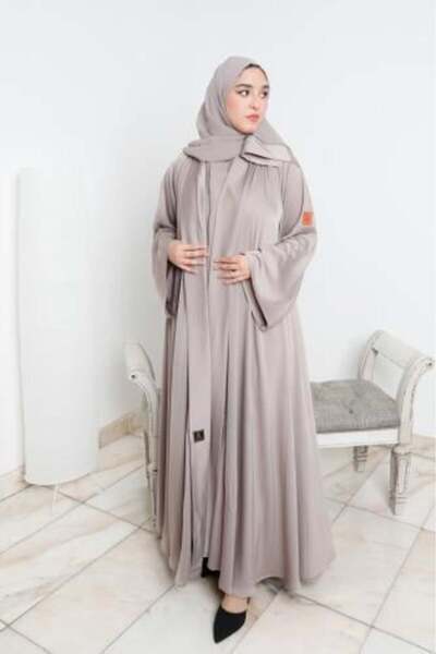 afafiabaya Elegant abaya in light gray