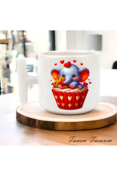 Tanem Tasarım Cup of Coffee Tea Cup Gift for Valentine's Day 018 - t Handle Mug
