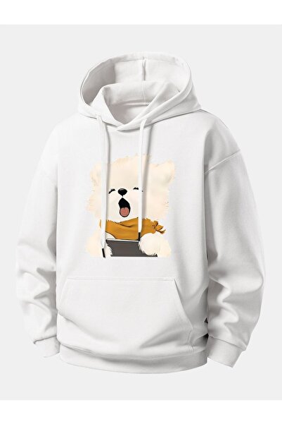 DİVİN Unisix Hoodie Printed Sweat Quality 3 Yarn Fabric Modern Oversized Cut