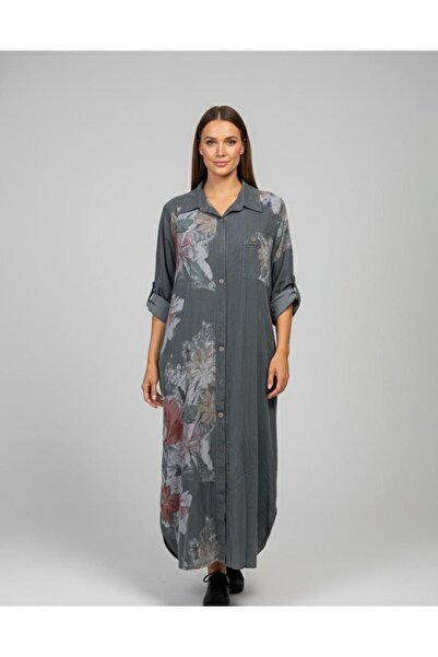 Rabiossa Women's Linen Long Shirt Dress
