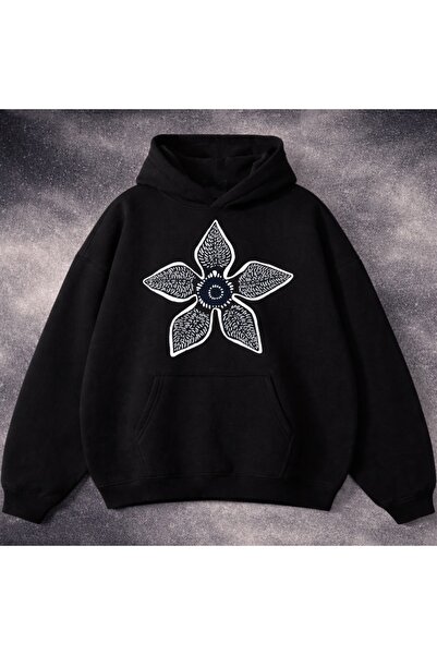 Touz Stranger Things Hellfire Club Baskılı Beyaz Unisex Sweatshirt