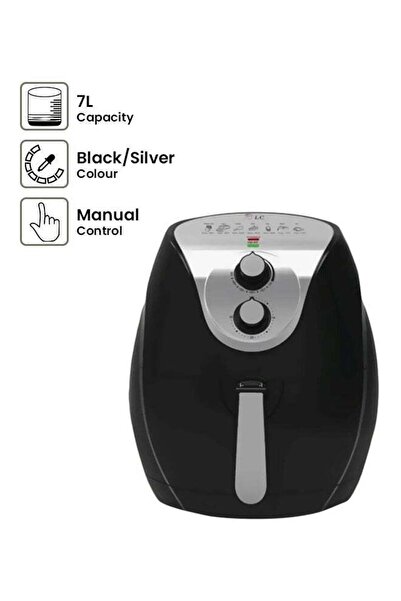 LC Manual Air Fryer 7L Black and Silver