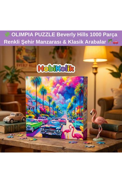 Art Tone 🧩 OLIMPIA PUZZLE Beverly Hills 1000 Parça | Renkli Şehir Manzarası ...