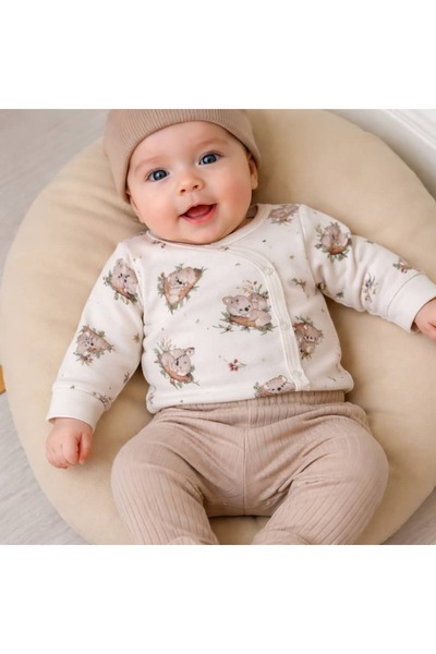 KapsülBebek طقم خروج الطفل من المستشفى مكون من 3 قطع - بنمط الكوالا