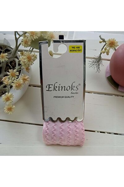 Ekinoks Zigzag Patterned Seamless Cotton Girls' Tights Pink