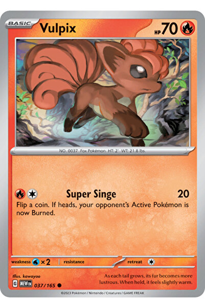 Pokemon TCG بطاقة لعبة فولبيكس 37/165 المشتركة المرخصة (إس في 151)