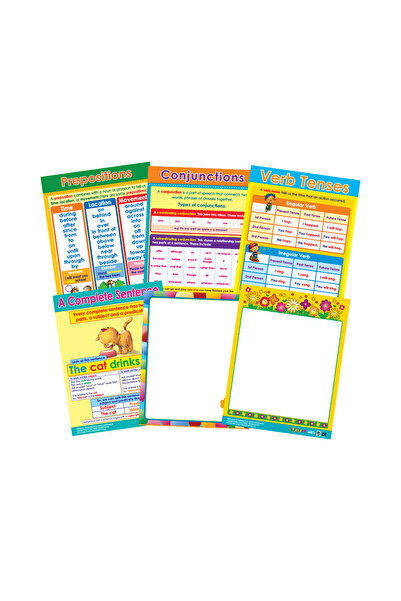 123Publishing House أساسيات القواعد (6 لوحات جدارية) - مجموعة لوحات جدارية تع...