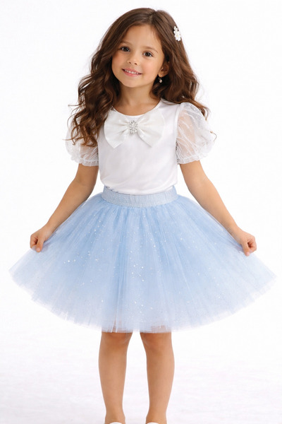 Fairystory New Season Girls' Light Blue Tutu Skirt – Fluffy Tulle