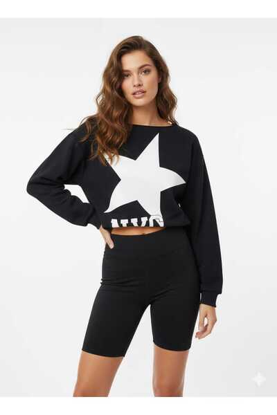 kikiriktekstil Γυναικείο φούτερ με στάμπα oversized και άνετη εφαρμογή