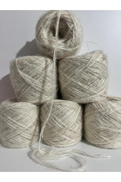 İPEK YÜN İPLİK DÜNYASI Ață de tricotat Angora (alb murdar, crem) Sim Mix 100gr