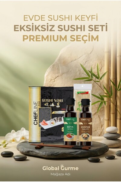 Chefline Asia Global Gurme Chefline Sushi Seti | 10 Yaprak Nori, Soya & İstir...