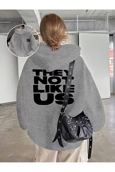 DİVİN Unisix Hoodie Printed Sweat Quality 3 Yarn Fabric Modern Oversized Cut