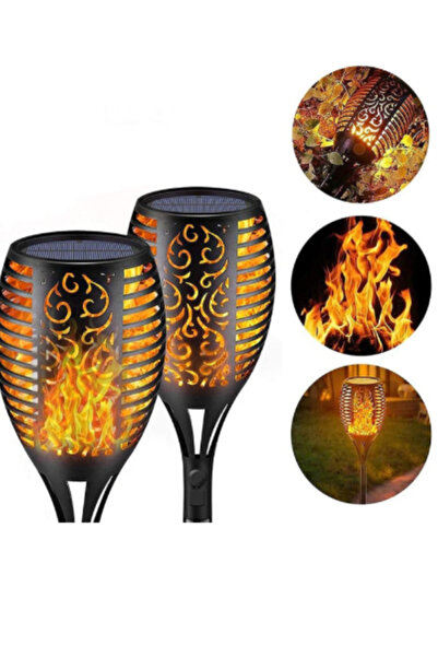 OEM Set 4 x Lampa solara tip torta cu efect flacara 51.5 cm