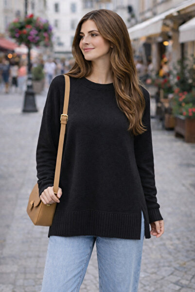 Vaniza Pulover din tricotaj cu fante, mărime standard