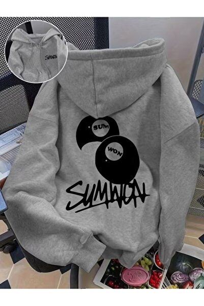 DİVİN Unisix Hoodie Printed Sweat Quality 3 Yarn Fabric Modern Oversized Cut