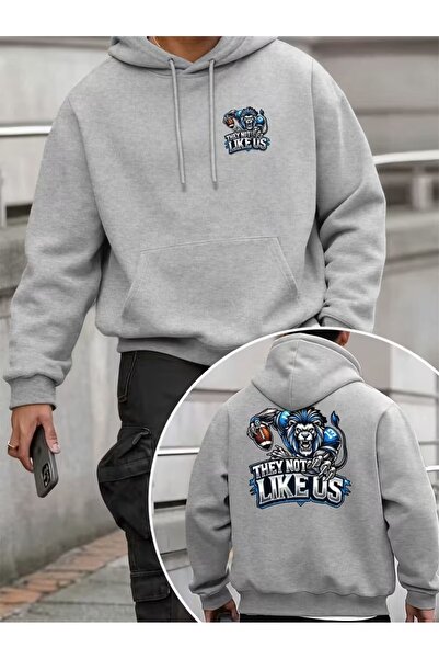 DİVİN Hoodie Printed Sweat Quality 3 Yarn Fabric Modern Oversized Cut