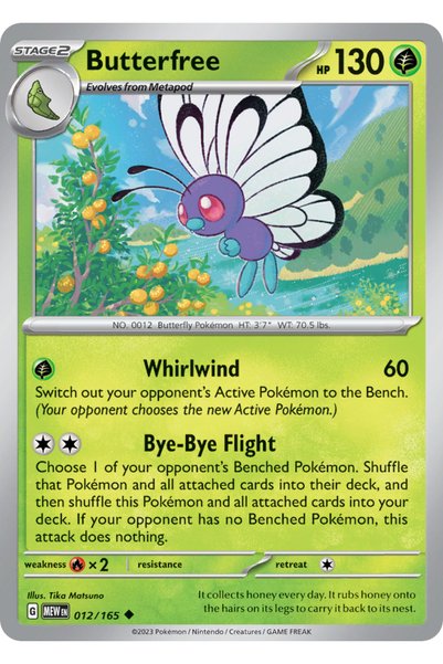 Pokemon TCG Butterfree 12/165 Uncommon Lisanslı Oyun Kartı (SV151)