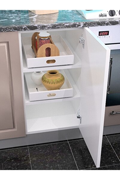 AnkaAtelier Easyslide Drawer Sliding Organizer with 2 Rails White