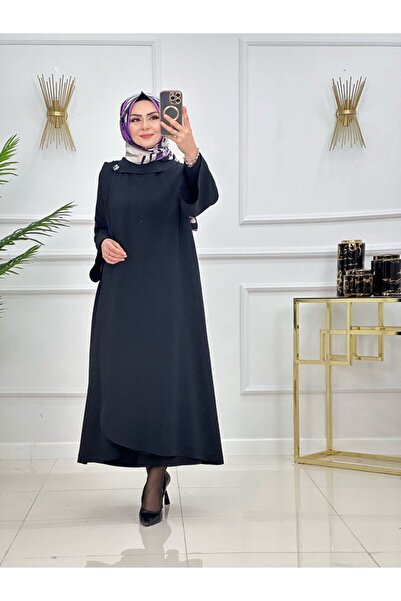 Summer Store Hürrem Yakası Stone Detail Winter Cap Overcoat