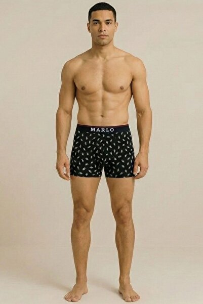 marlo Model schelet negru pentru bărbați B boxeri Bumbac L material elastic M...
