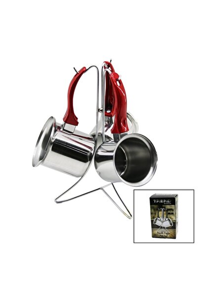 VANCH Trend 3-Piece Set No-3-4-5 Steel Coffee Pot with Metal Stand and Colorf...