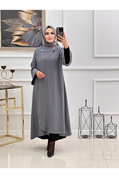 Summer Store Hürrem Yakası Stone Detail Winter Cap Overcoat