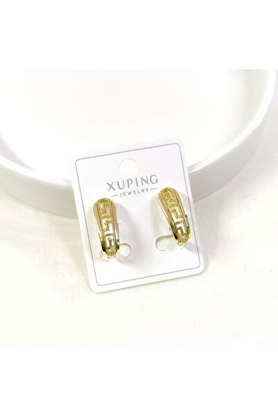 Güler Yüzlü Silver أقراط ذهبية من XUPING مقاس 15×9 ملم على شكل حلقة مختبرية