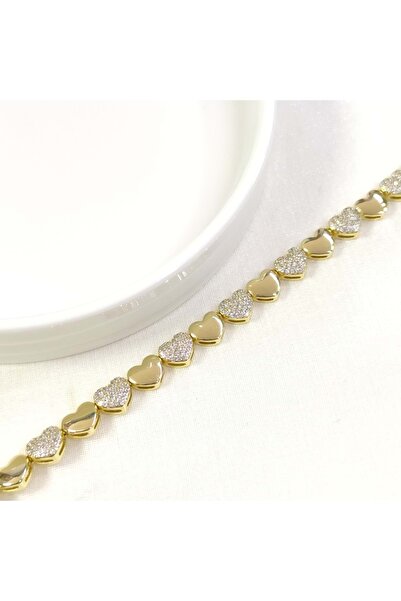 Güler Yüzlü Silver سوار XUPING على شكل قلب 7 مم ذهبي 17+2 سم