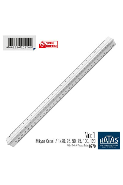 HATAS Mikyas Cetveli No:1 (Ölçekli) 30cm