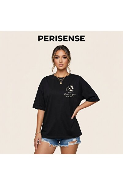 PERISENSE Жіноча AI Creative Minimal з принтом Преміум-футболка з бавовни Ove...