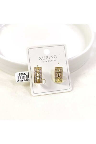 Güler Yüzlü Silver Xuping 10X7 mm Stone Circular Lab Grown U Shape Earrings Gold