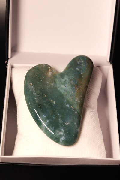 CessNova AA Kalite Doğal Taş Heart Gua Sha Bakım ve Masaj Taşı