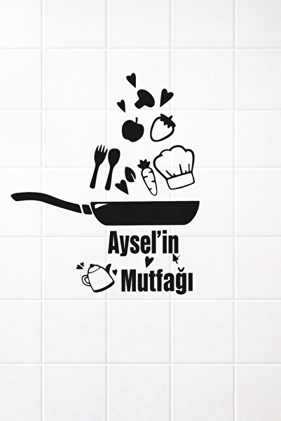 Kıvırcıkyoga Mutfak aşkı duvar dekor sticker kisiye özel 40*44 İSİM BELİRTEBİLİRSİNİZ