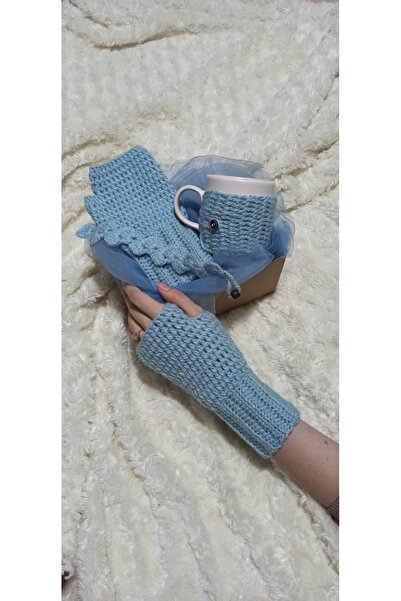 pun dore El Örgüsü Hediye Seti | Kupa, Kupa Kılıfı, Eldiven ve Kitap Ayracı |...