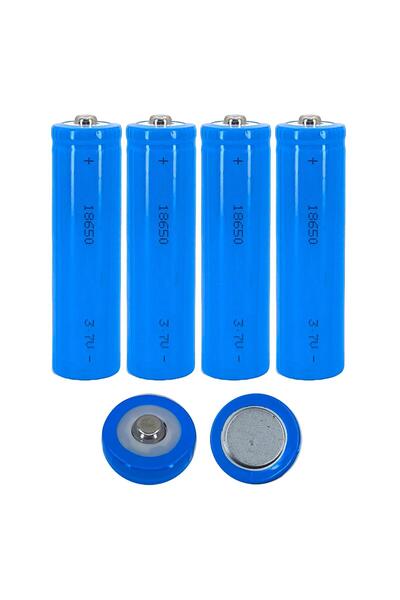 Hedyex 18650 Şarjlı Pil Çıkıntılı Başlıklı Fener Pili 3.7V Li-ion 4lü