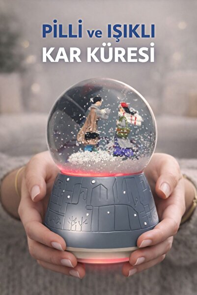 Modernica KAR KÜRESİ PİLLİ VE IŞIKLI SEVGİLİ HEDİYELİK 11CM