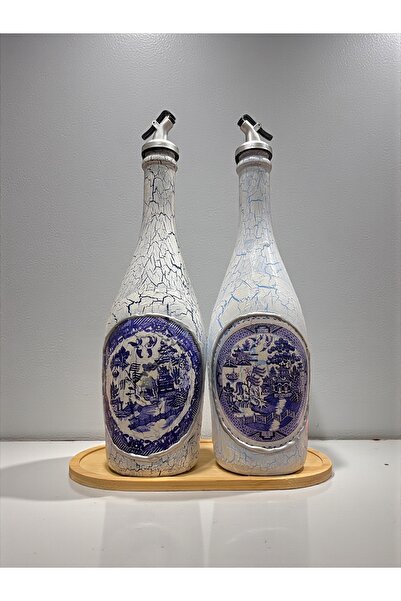 Mes Reves طقم وعاء زيت زجاجي مطلي يدويًا سعة 750 مل |   التصميم الكلاسيكي |  ...