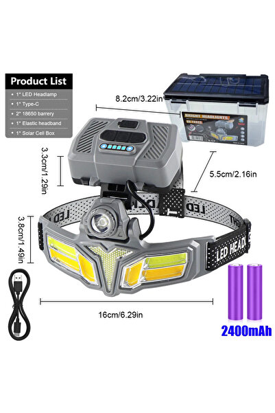 Generic مصباح أمامي LED للتخييم والصيد، مصباح رأس للتخييم، مصباح للصيد والمشي...