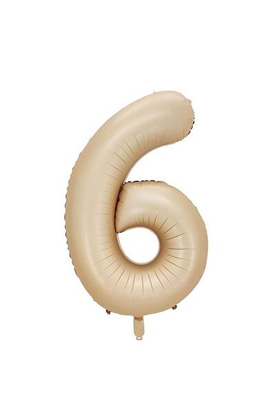 BenimMarifetlerim 6 Number Caramel Foil Balloon 34 Inch 86 cm