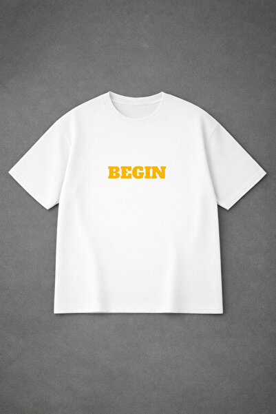 LORVEX Υπερμεγέθη μπλουζάκια Unisex 100% βαμβακερά άνετη εφαρμογή BEGIN με στ...