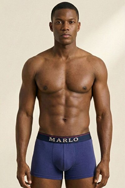 marlo Indigo Blue Premium pentru bărbați B boxeri Bumbac elastic cu centură L...