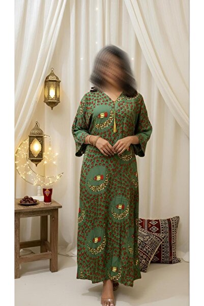 ISHRAQAT AL-AMAL A short Ramadan midi dress with a lantern design, perfect fo...
