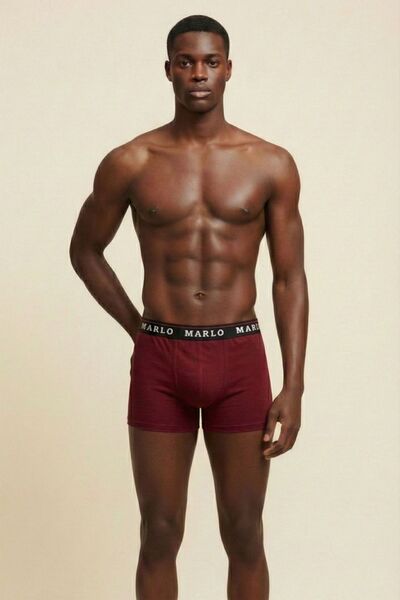 marlo Burgundy Premium pentru bărbați, cu boxeri curele, bumbac elastic, mate...