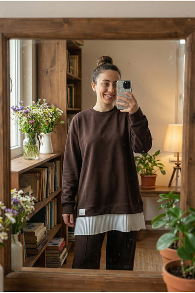 Kirazca Butik Soft Textured Scuba Fabric Ruffle Set – with Fixed Ruffle Detail