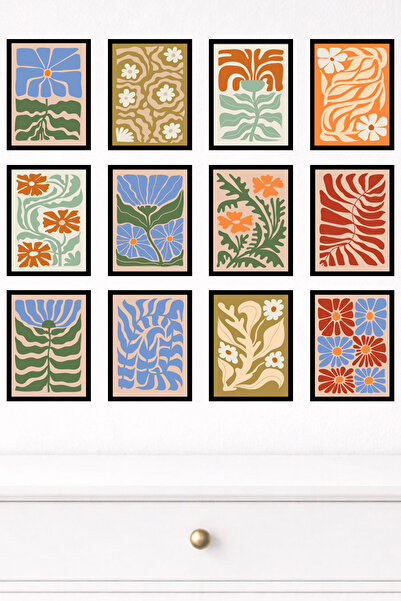 UNT Set de pictură murală modernă cu aspect de cadru din 12 piese – 15x20 cm ...