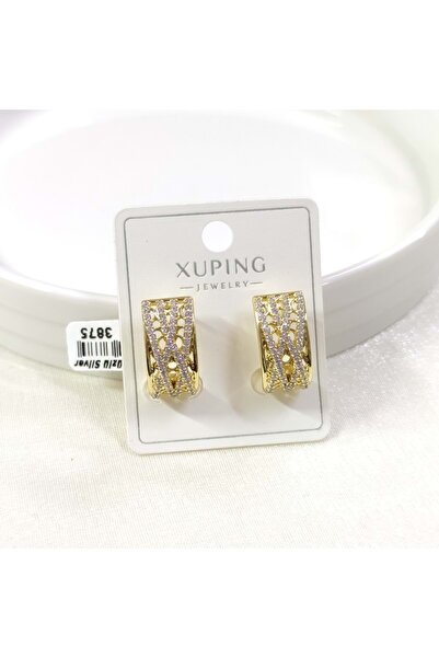 Güler Yüzlü Silver حلق دائري ذهبي من XUPING مقاس 17×9 ملم